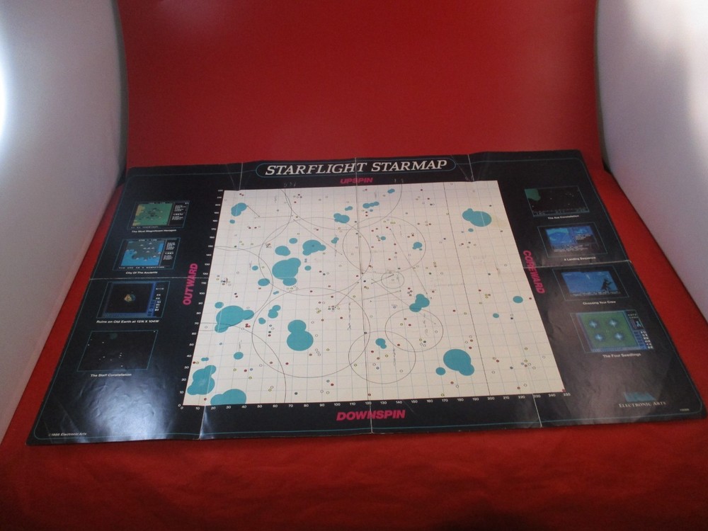 Starflight Commodore Amiga Computer Game Starmap Map Poster Insert ONLY