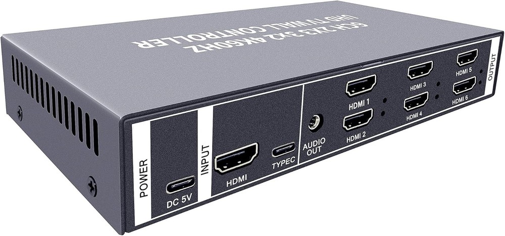 4K60 Video Wall Controller 6 HDMI Outputs 2x3 / 3x2 / 2x2 Multi-Screen Processor