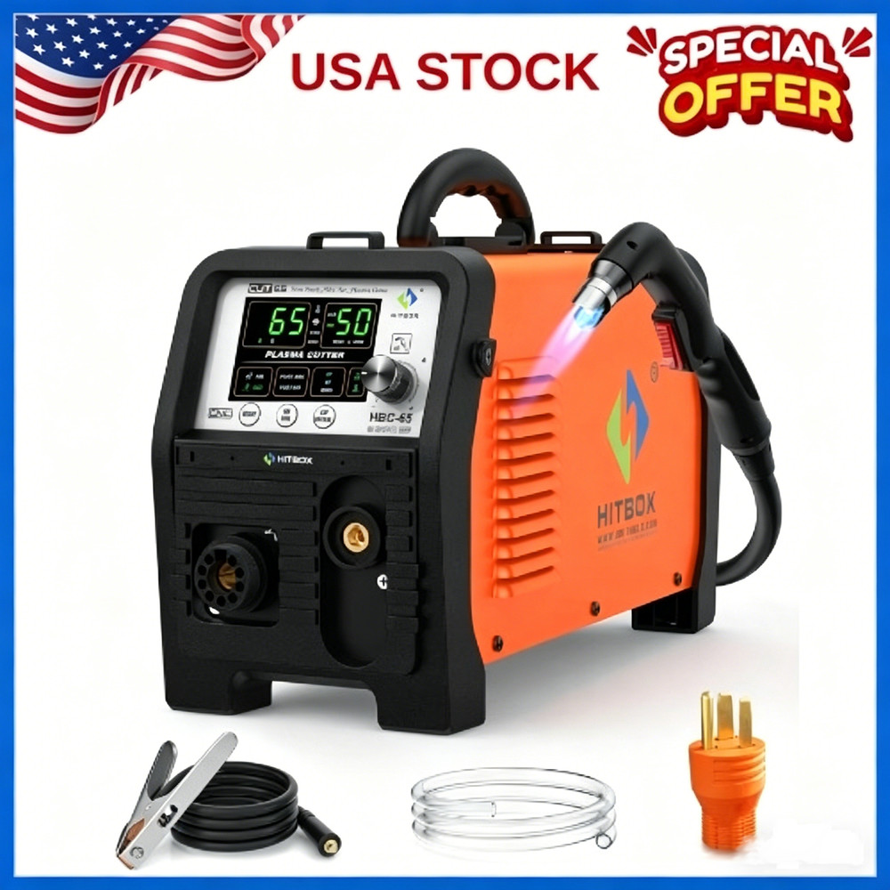 Hitbox 65A No-Touch Pilot Arc Digital Plasma Cutter Dual Voltage Cutting Machine