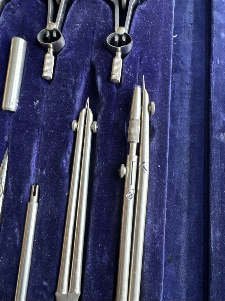 vintage lee guinness technical drawing set