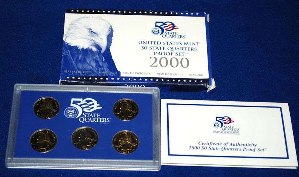 2000-s Clad STATE QUARTERS Proof Set in original BLUE box