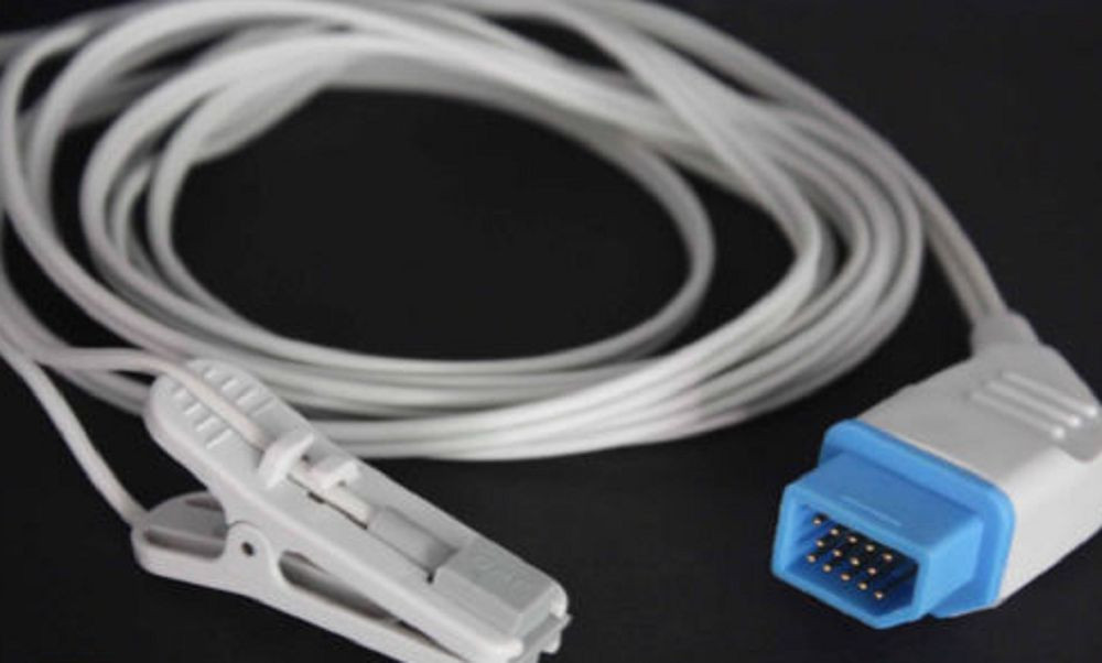 Veterinary Clip SpO2 Sensor Probe Cable 3m 14pin Compatible Nihon Kohden BSM2351
