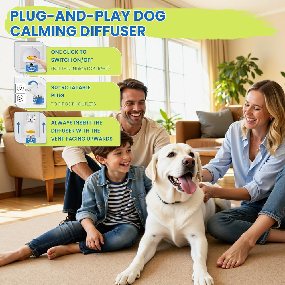 Dog Calming Diffuser, 8 in 1 Puppy Pheromones Calming Diffuser, Relaxing Pheromo