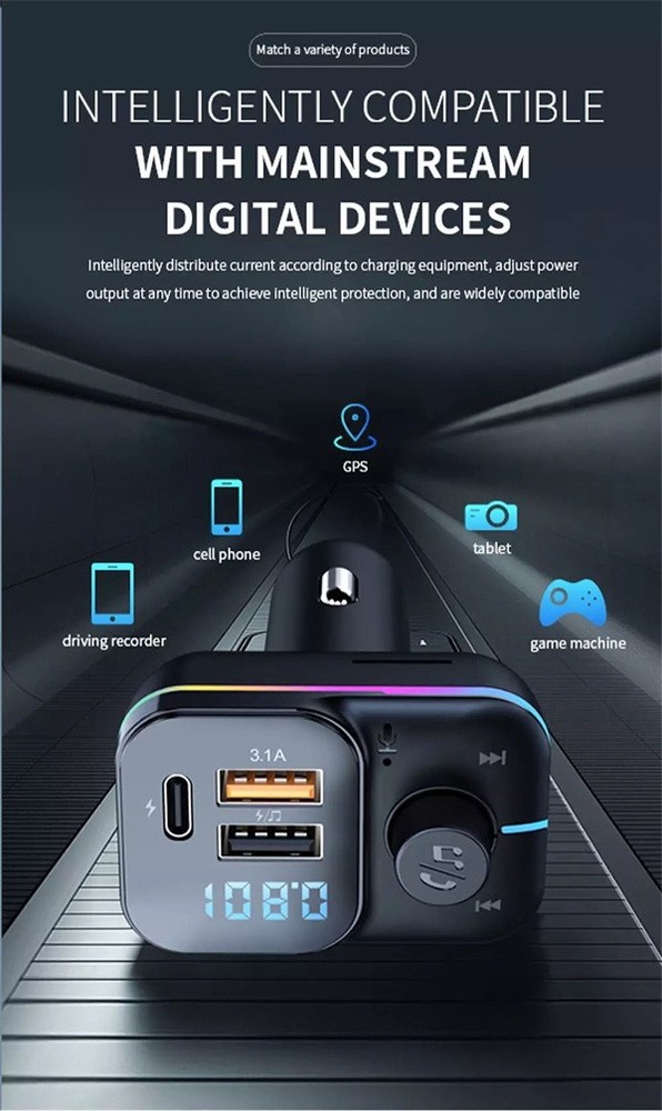 Bluetooth FM Transmitter Wireless Car Radio Mp3 Music Player USB Charger