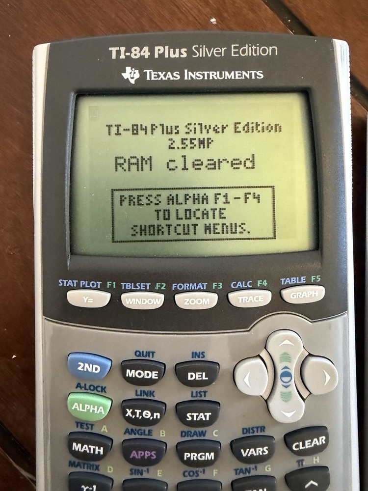 TI-84 Plus Silver Edition Texas Instruments Graphing Calculator & Case-Tested