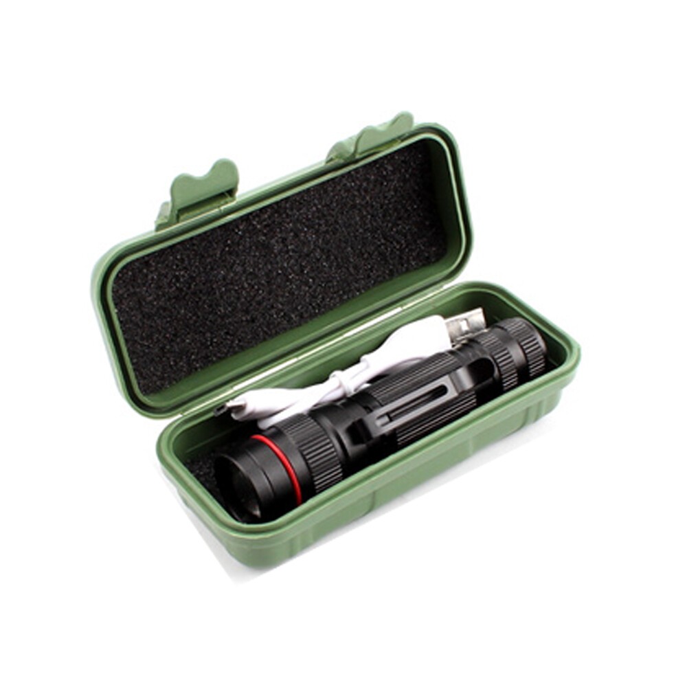 2Pack Rechargeable Mini Flashlight 3 Modes Zoomable Outdoor Torch with Cable