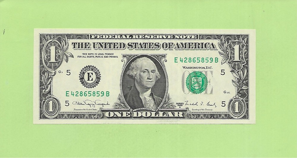 1988A ..UNCIRC $1  E 4286 5859 B  .... 1988A $1  E-B      NICE NOTE         FRN