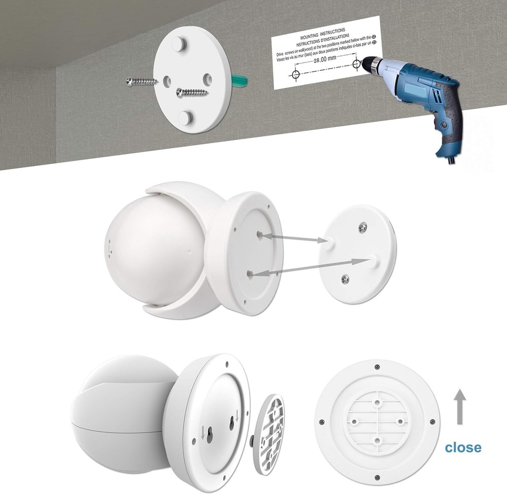 BIGLIGHT Battery Operated Motion Sensor Spotlight, Wireless LED Large, white
