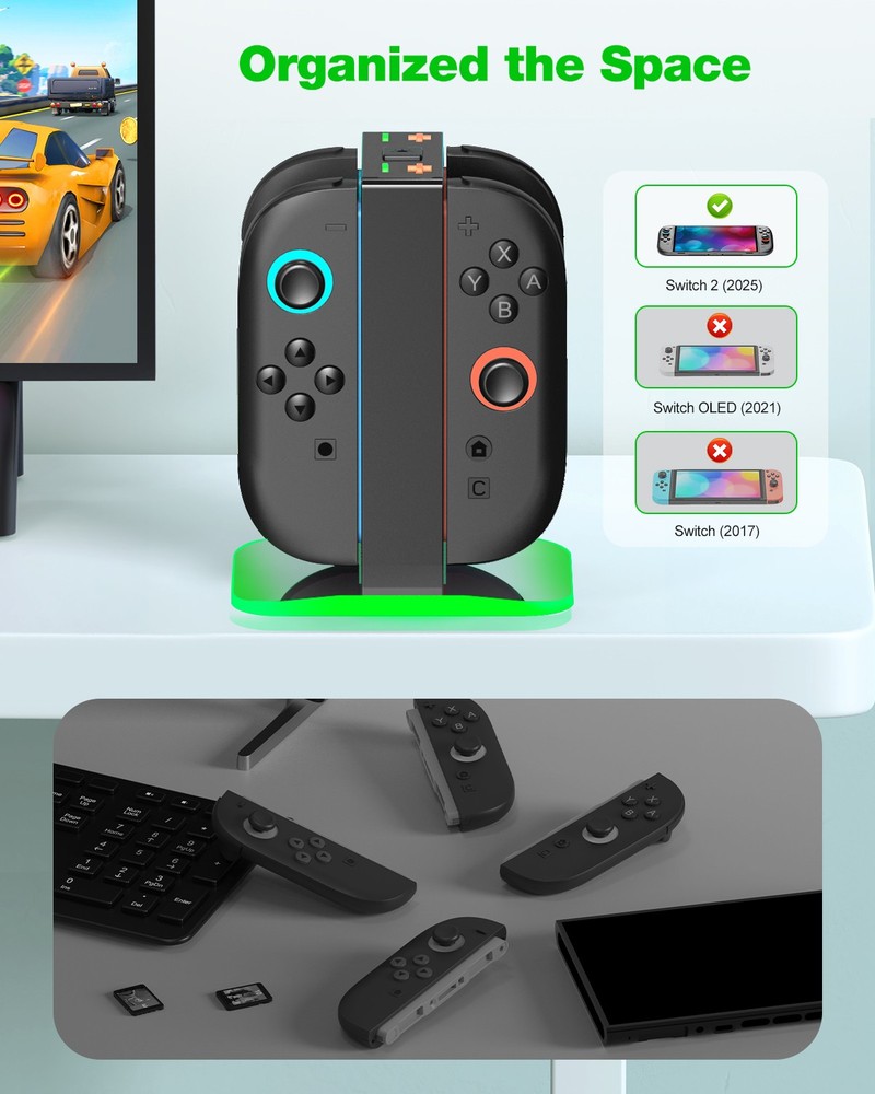 Switch 2 Charging Dock for Nintendo Switch 2 Joycons Controller Charger Station