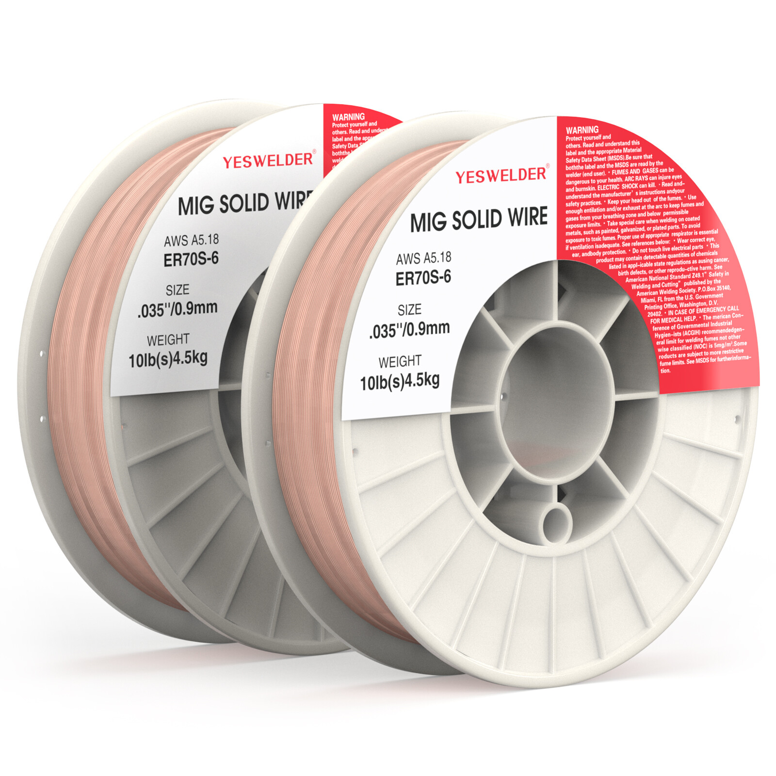 ER70S-6 .035" 0.9mm-10 Lbs Spool (2 Rolls) Carbon Steel Mig Solid Welding Wire