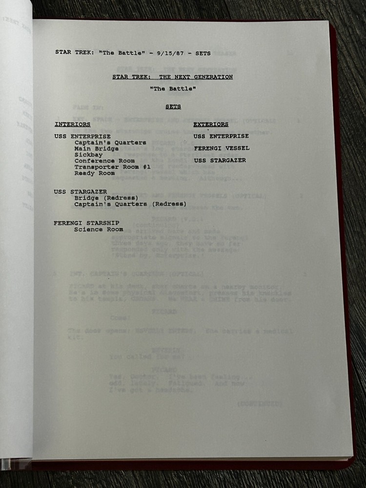 STAR TREK Script The Next Generation The Battle Revised Final Draft Sept 15 1987