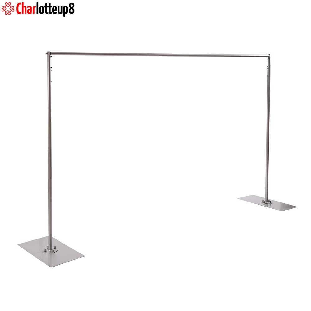 Silver Backdrop Stand Wedding Backdrop Stand Pipe Kit Party Decor Adjustable 3*6
