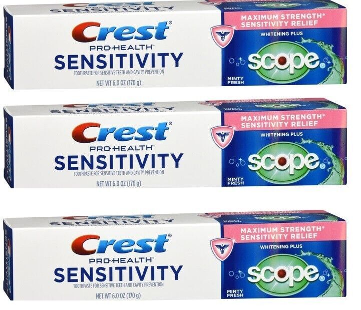 Crest Pro-health Sensitivity White Plus Scope Toothpaste 6oz (3 Pack)