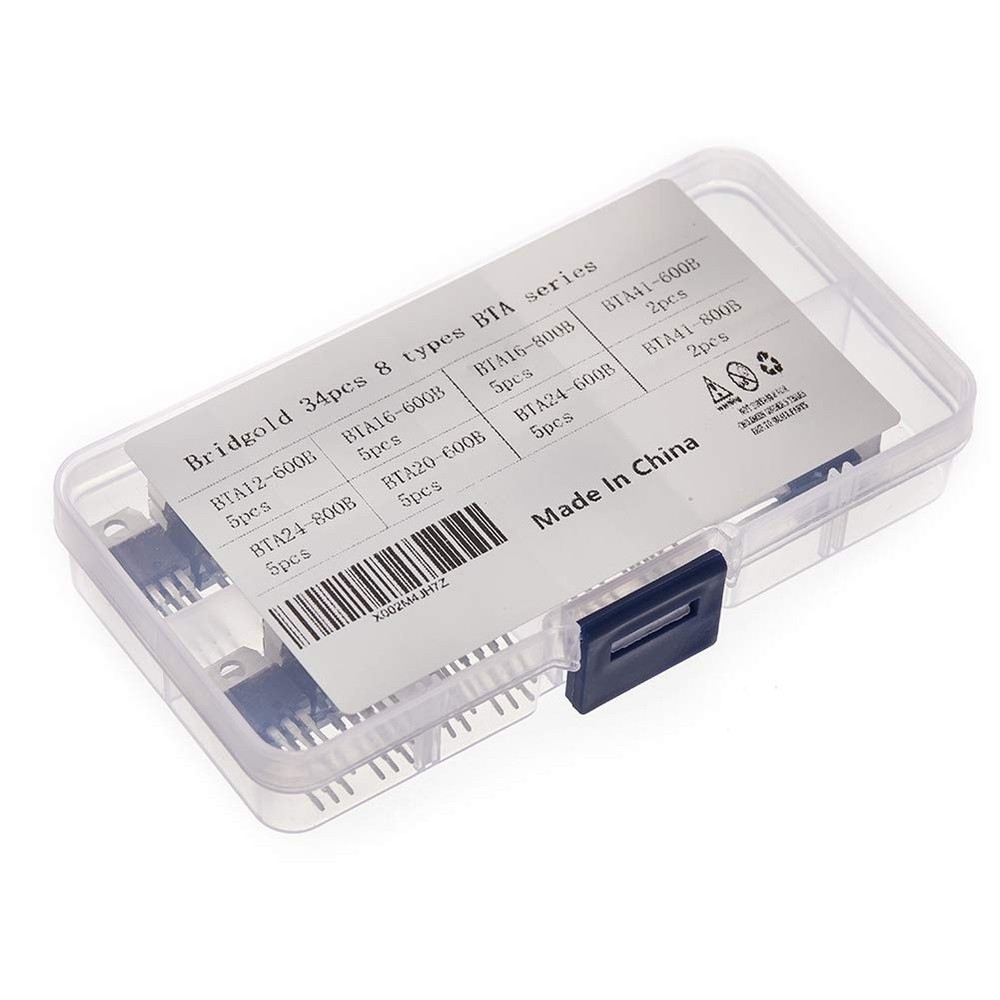 34pcs 8 Types BTA-Series Medium Current Triac thyristorGate TriggerIncludingB...