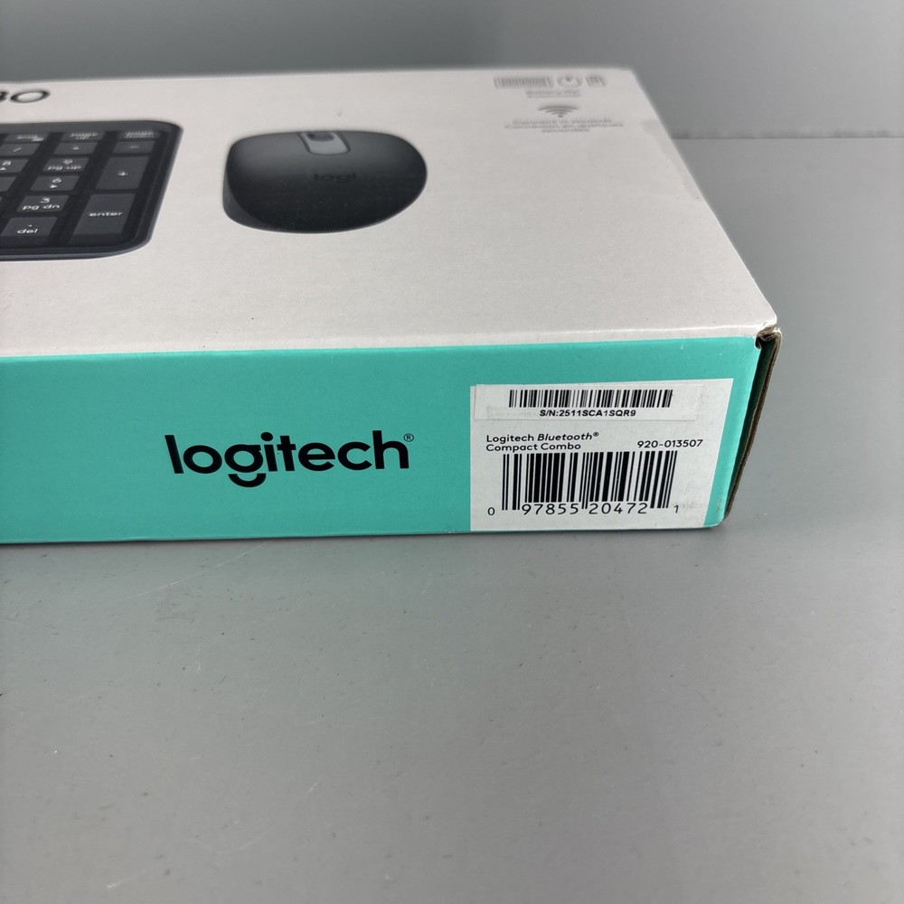 Logitech Bluetooth Keyboard Mouse Combo Black: Dome Switch Full Size 920-013507