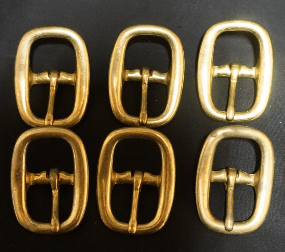 Solid Brass Cart Oval Buckles 3/4 Inch 6 Pack