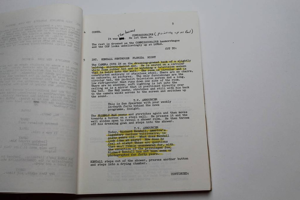 EMPEROR ON ICE / Anthony Masters 1970's Unproduced Screenplay