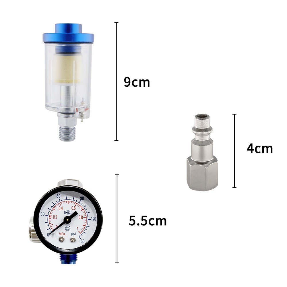 1/4" Spray Gun Air Regulator Gauge Air Pressure Regulator Paint Gun Filter