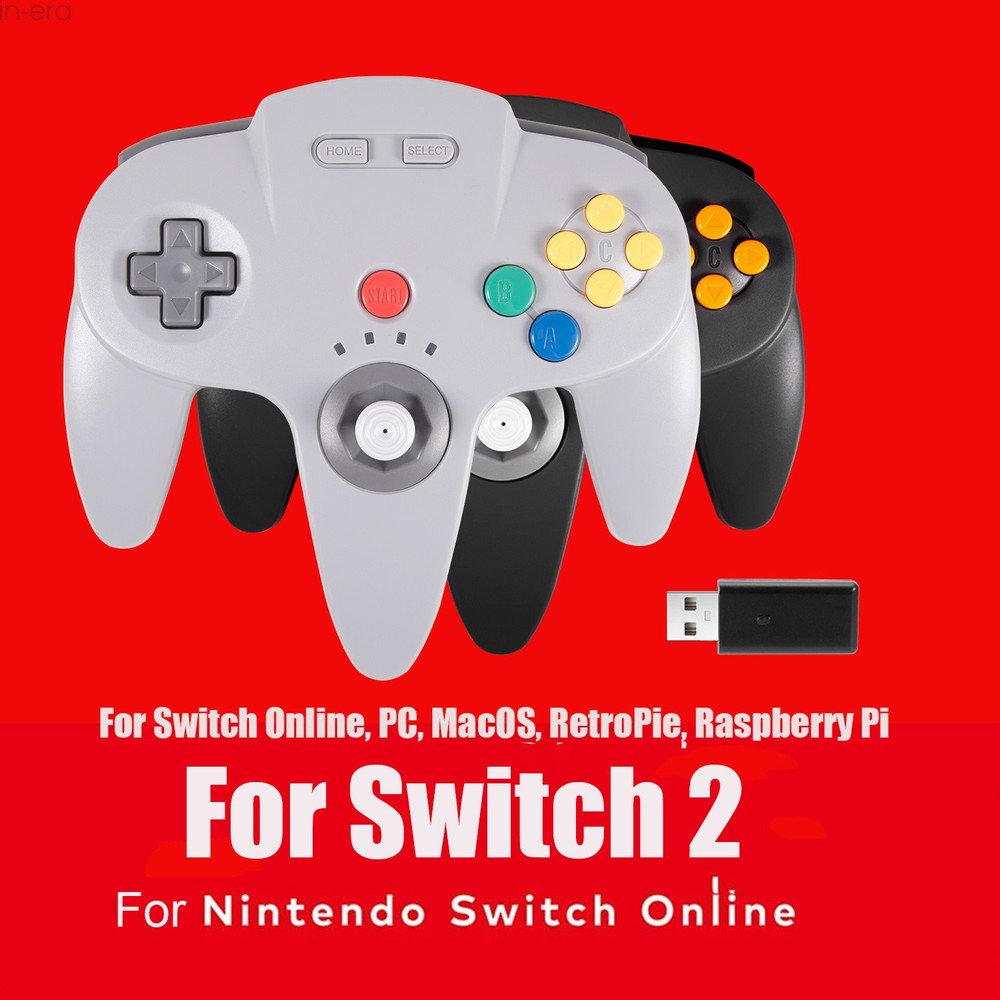 2.4G Wireless Switch Online N64 Controller for Switch 1 Switch 2 Raspberry PC