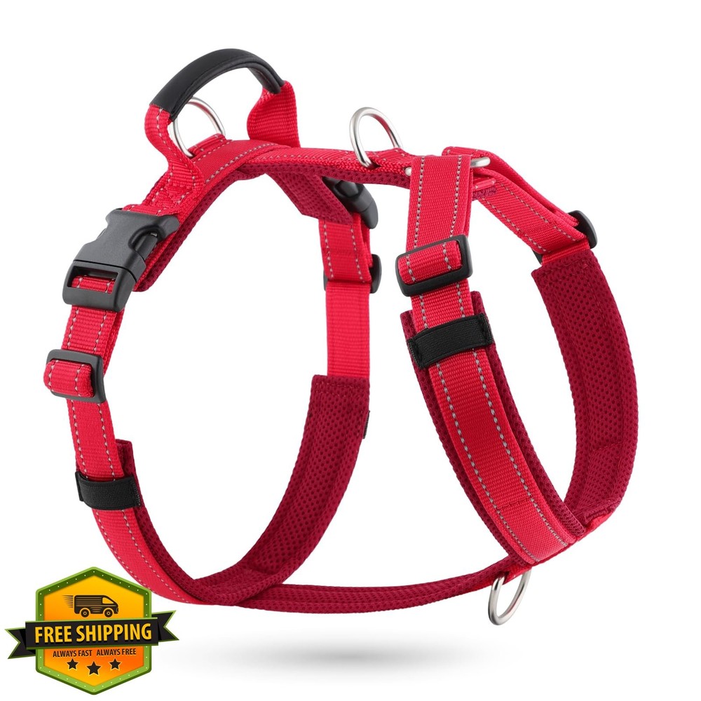 XS Red No Pull Dog Harness Mesh Padded Reflective Handle