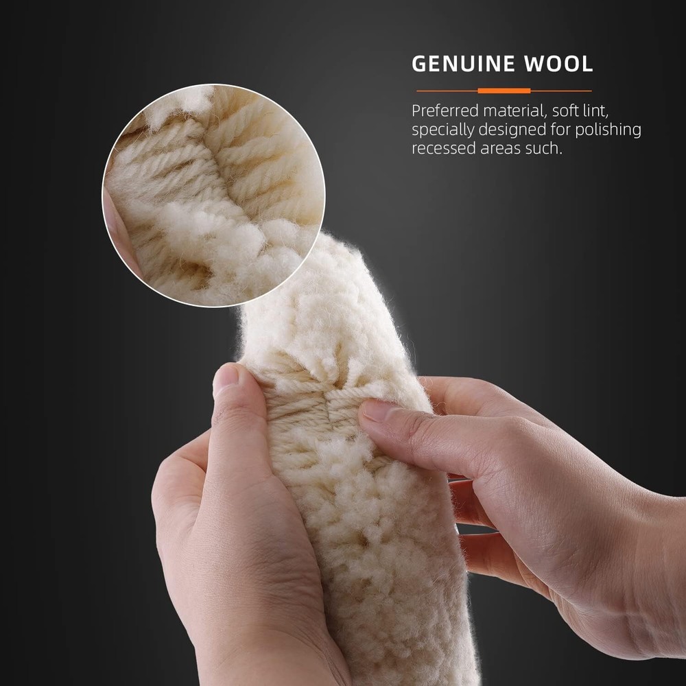 8" Wool Buffing Pad Double Side Wool Pad 5/8-11 Thread for 2-Sided Cutting Pad