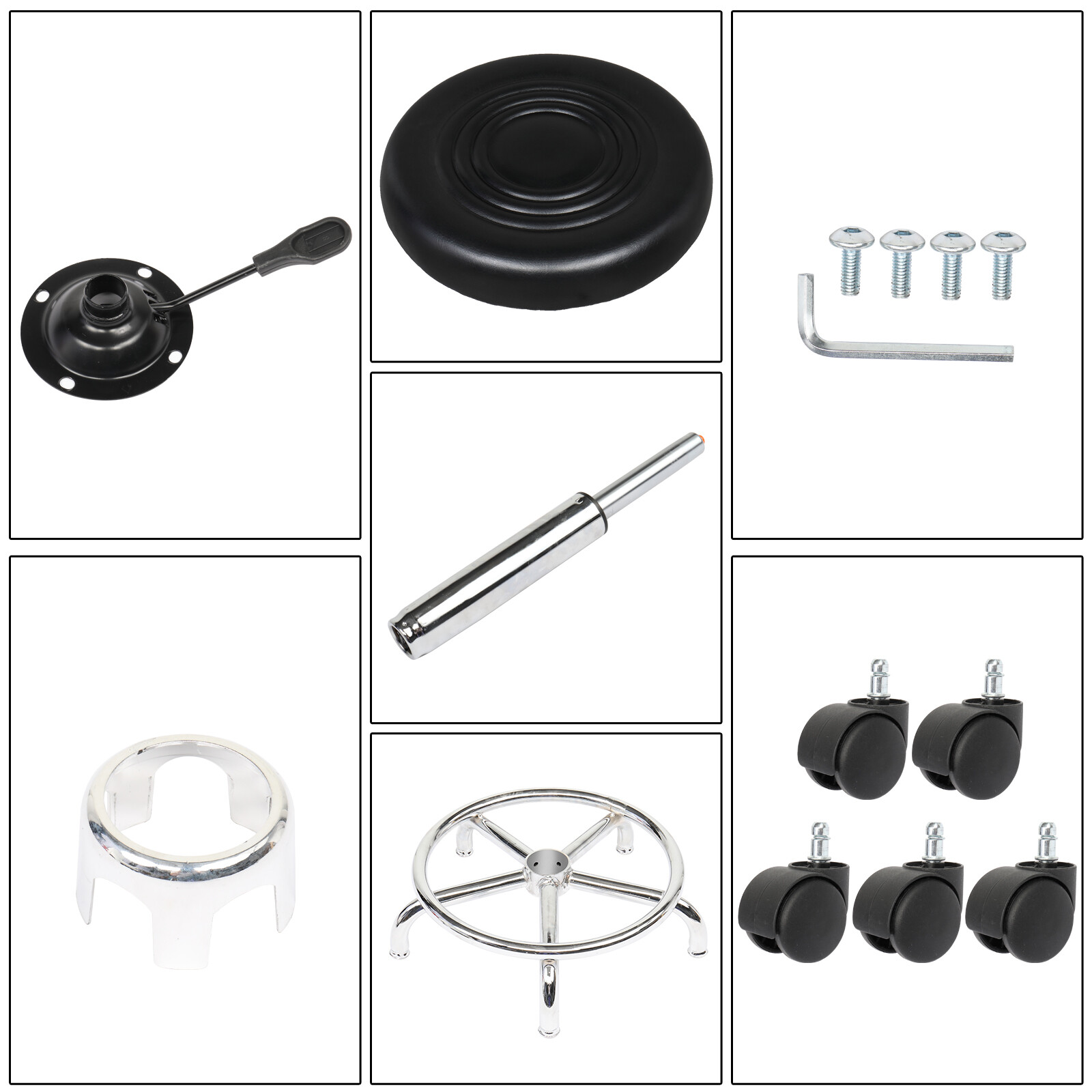 Adjustable Hydraulic Rolling Salon Stool Chair Tattoo Massage with Swivel Wheels