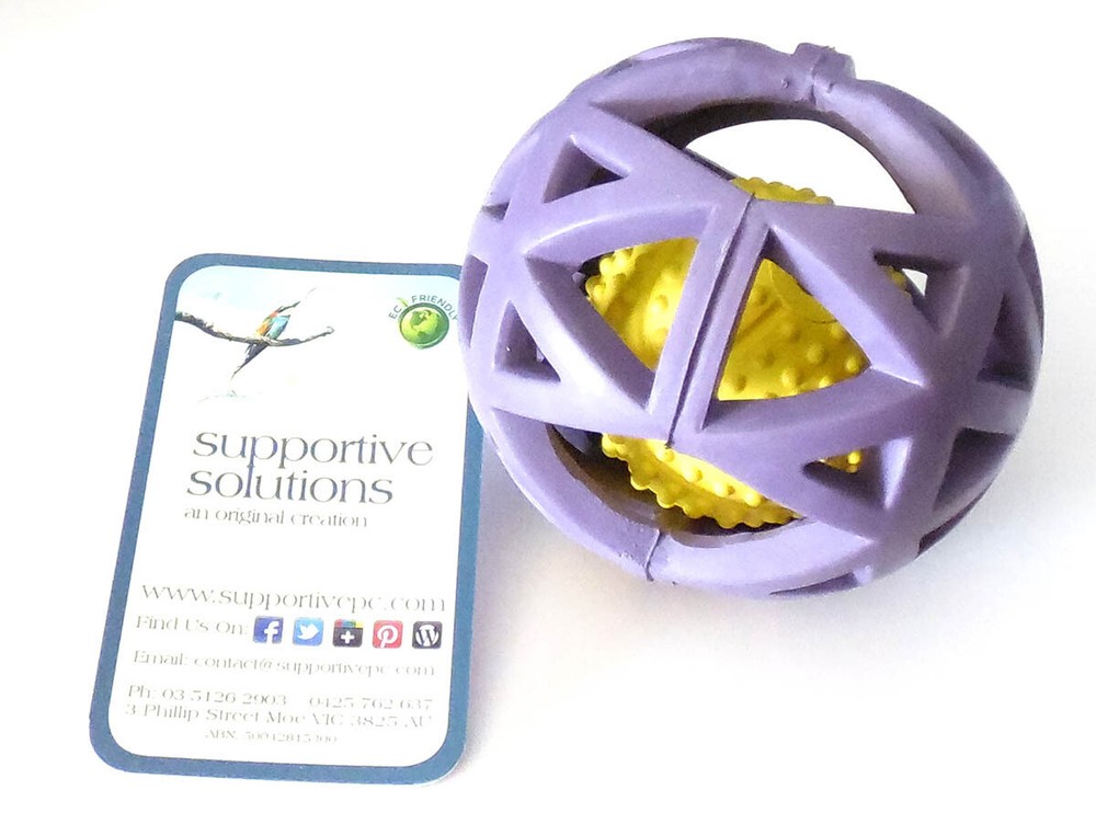Supportive Solutions Squeaky Combo Puzzle Ball - Two Sizes Rubber Squeaker