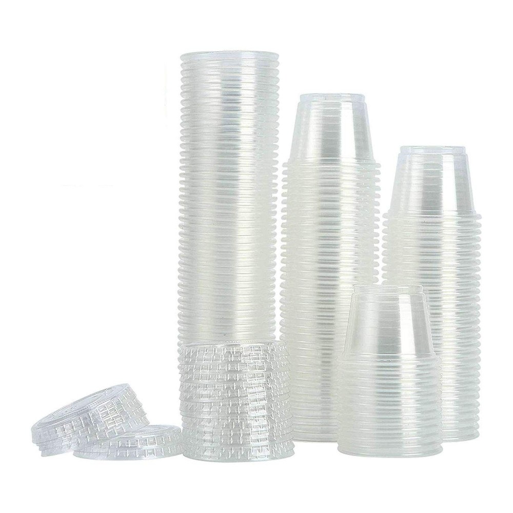 200-1oz Clear Polypropylene Small Plastic Containers | cups | with lids