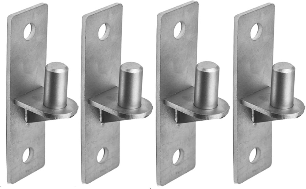 Wall Mount Flat Back Gate Hinges, 4 Pack Outdoor Chain Link 5/8", Silver