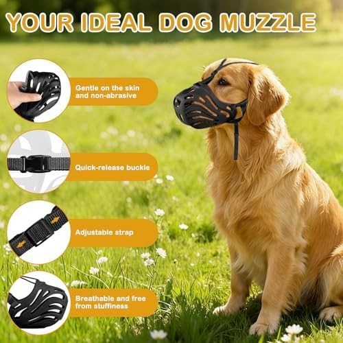 Soft Breathable Dog Muzzle, Adjustable Basket for Chewing & Biting Prevention, X
