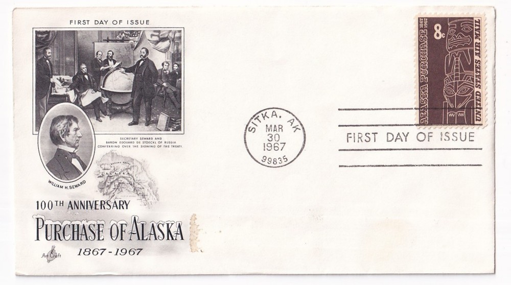 STAMP US SCOTT C70 "Alaska Indian Totem" 8 CENT 1967 FDC  - E