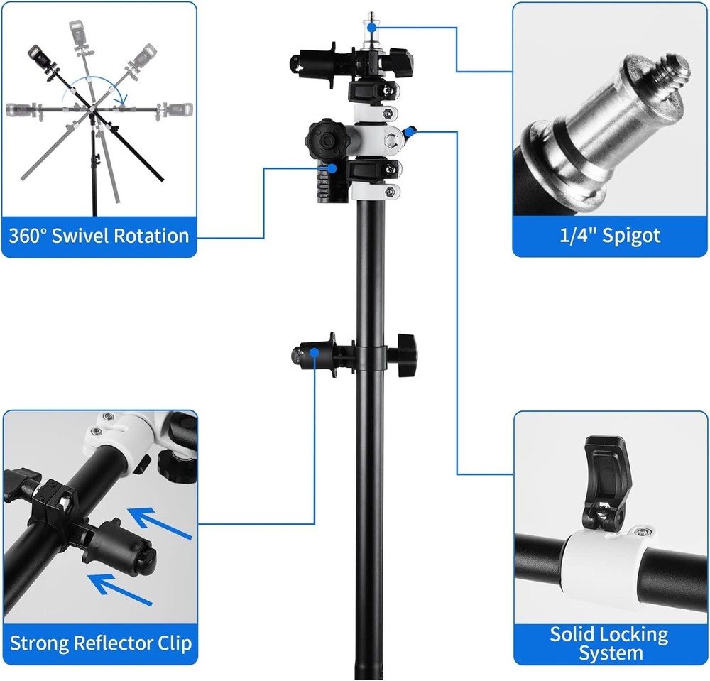 Extendable Reflector Bracket - 21-53 inches Telescopic Arm
