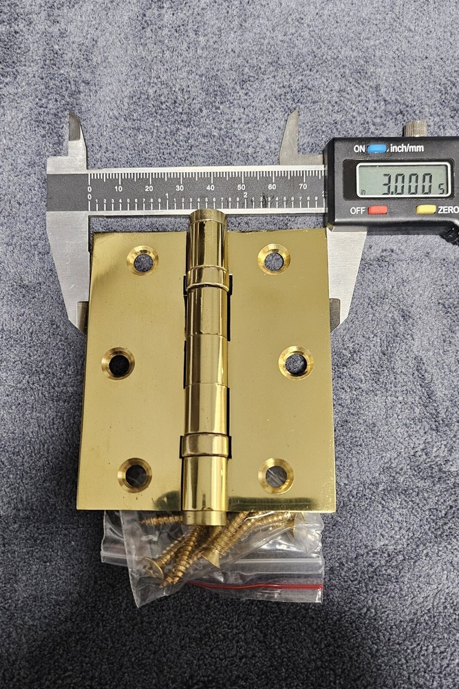 Polished Solid Brass Door Hinge Ball Bearings 3.5"x3 "