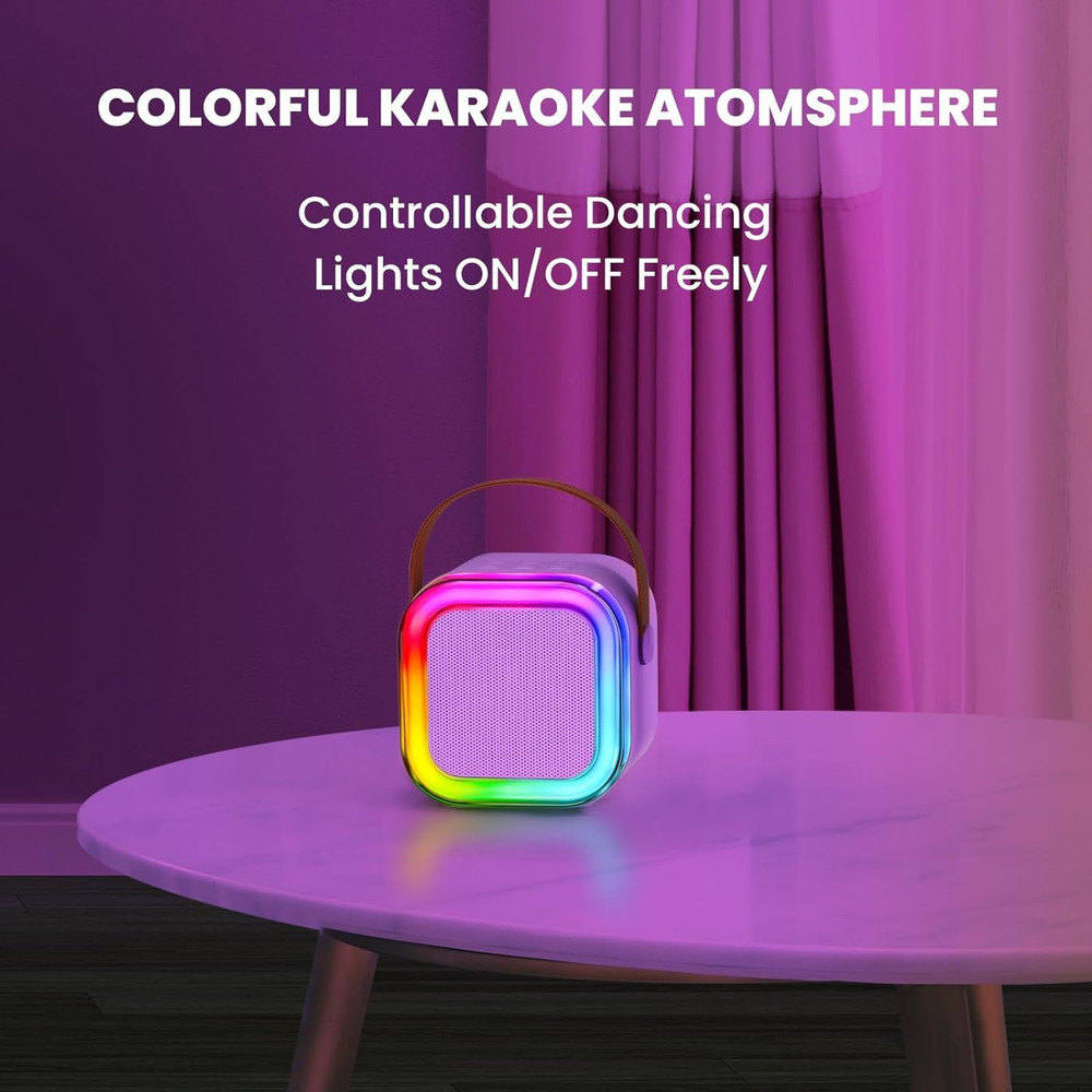 Mini Karaoke Machine for Kids Portable Bluetooth Speaker Wireless Microphone