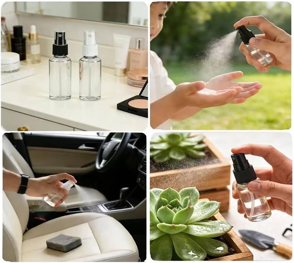 Thickened 1 Oz Plastic Travel Sprayers - Leak-Proof 2 Pack for Versatile Use