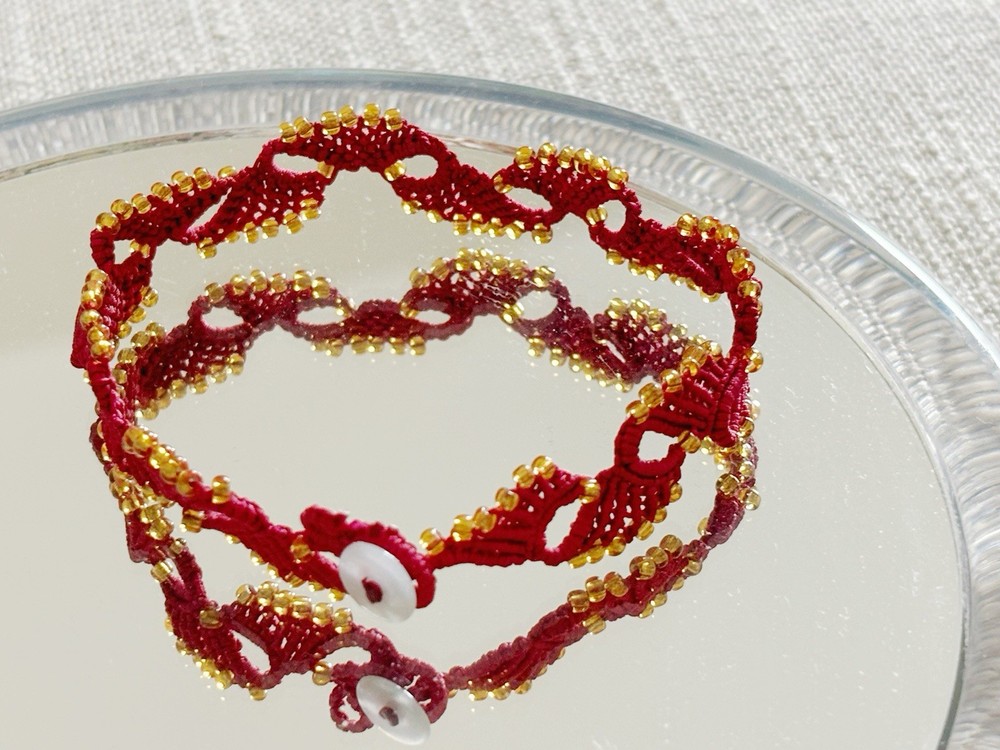 Handmade Red Macrame Bracelet