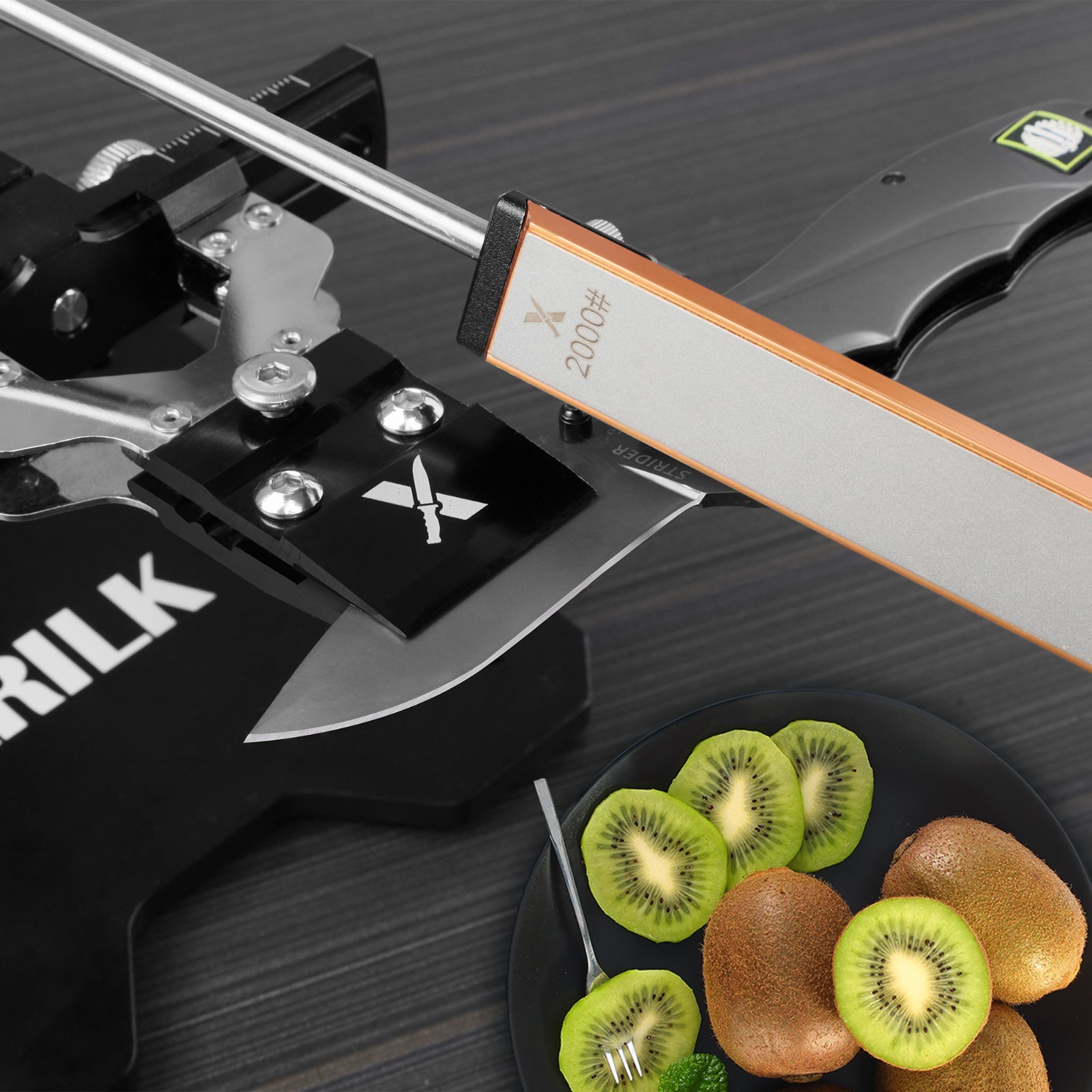 6 PCS Diamond Knife Sharpening Stones Set with Aluminum Base 6.2×0.9"