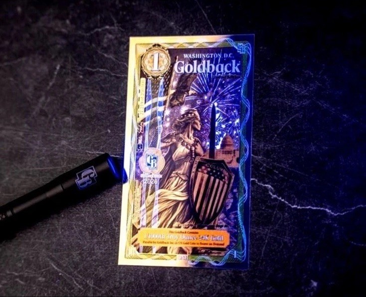 1 WASHINGTON DC GOLDBACK 1/1000 OZ 250 YEARS COMMEMORATIVE EDITION BU 🔥