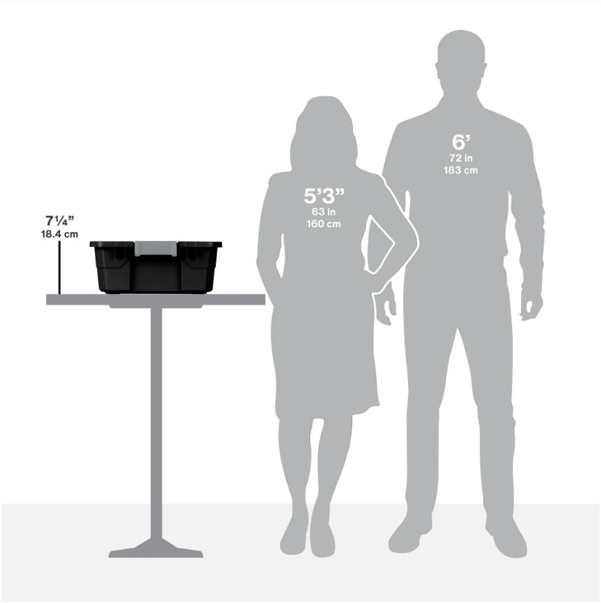 10 Gallon Stackable Storage Bins W/ Latch Lid Durable Plastic Tote 6 Count Box