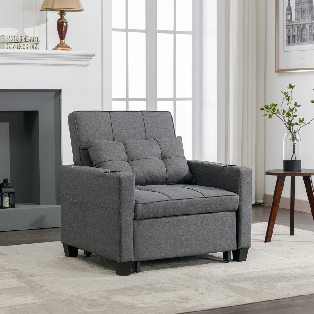 Convertible Sleeper Sofa Bed 3-in-1 Multi-Function Folding Sofa Bed w/ USB Ports