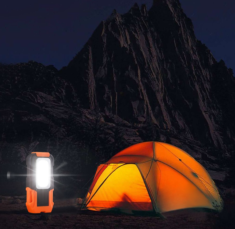 2 PACK Portable LED Work Light, Multi-use COB Flashlight, Battery-operated 5000K