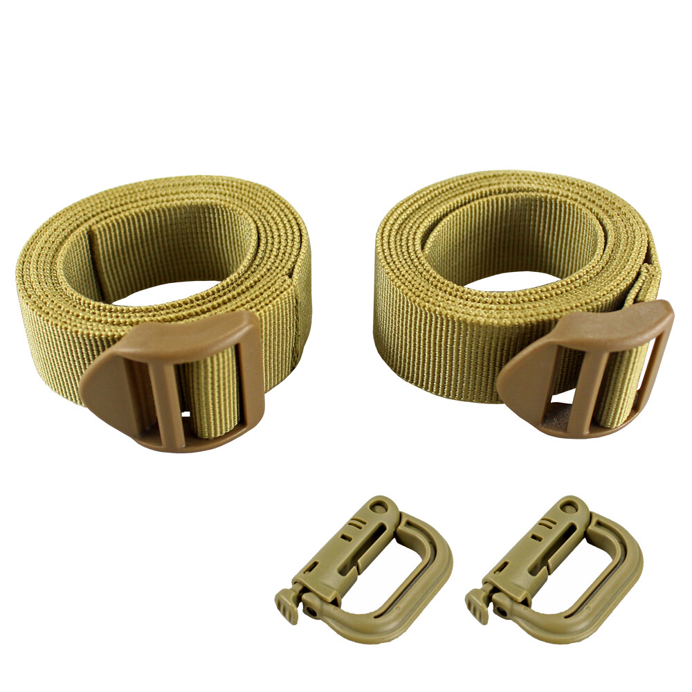 2 PCS Tactical Utility Strap with Buckle Lashing Nylon Molle Backpack Accessory