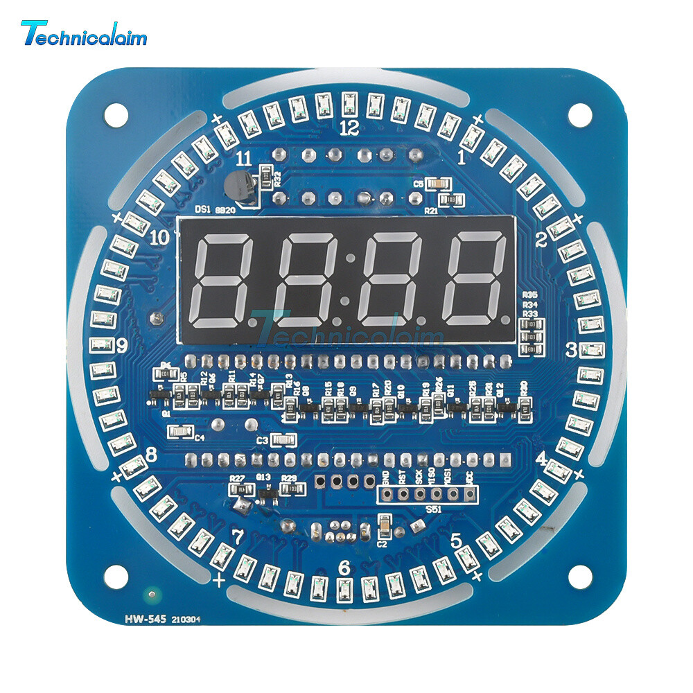 Assembled DS1302 Rotating LED Electronic 5V Digital Clock 51 SCM Learning Board