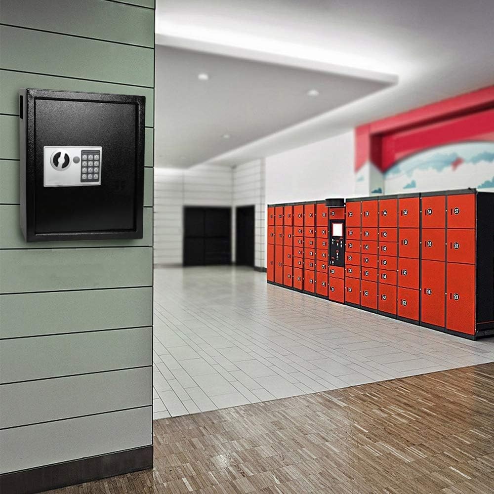 Electronic 40 Keys Cabinet Wall Mount, Digital Key Safe Lock Box, Large Security