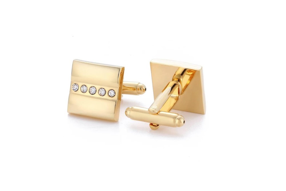 Luxury Gold Cufflinks Five Stone Great Gift Elegant Present