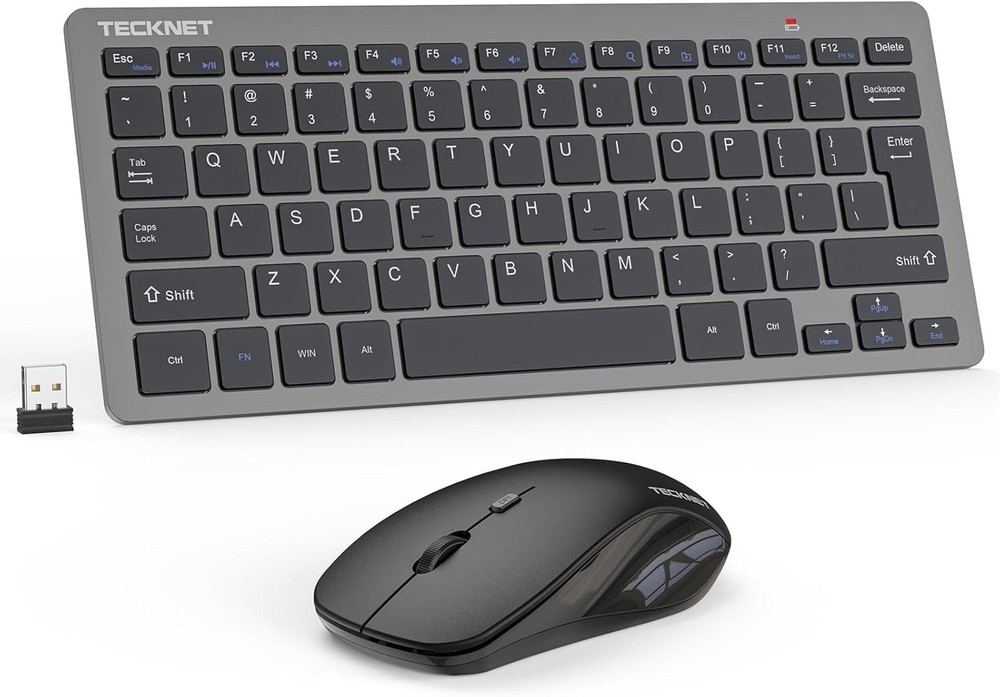 Wireless Keyboard and Mouse Combo, Mini Cordless Computer Keyboard and Mouse ...