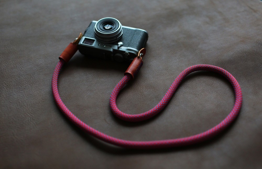 Red & Blue Climbing Rope Camera Strap – Handmade by Windmup