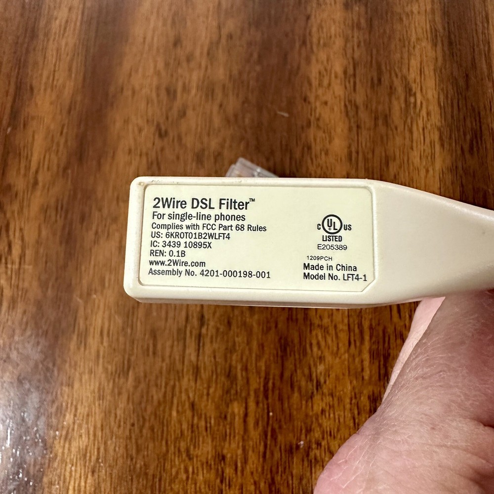 2Wire 2 Wire DSL Filter Cord Model No. LFT4-1 Single Line