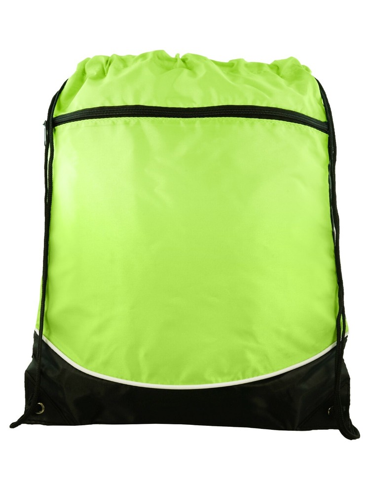 Two Pocket Two-Tone Drawstring Bag, lightweight backpack, Travel book bag