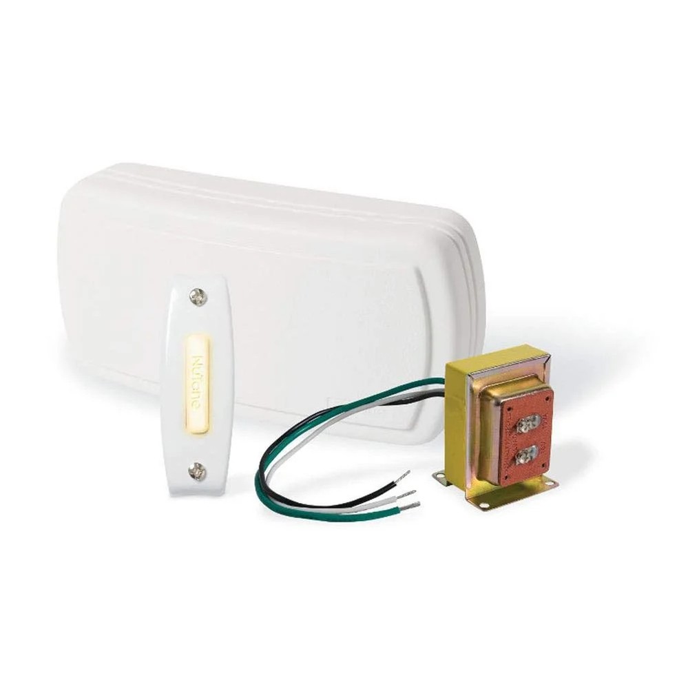 Broan NuTone Lighted Rectangular Pushbutton Doorbell Kit Two Tone Chime